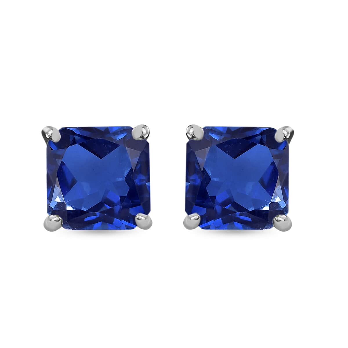 Rhapsody 950 Platinum AAAA Exclusive Asscher Cut Tanzanite Stud Earrings 2.40 Grams 3.60 ctw image number 0