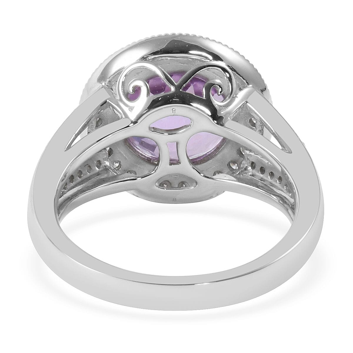 Rhapsody 5.40 ctw AAAA Pratroke Kunzite and Diamond E-F VS Ring in 950 Platinum 8.98 Grams (Size 6.0)