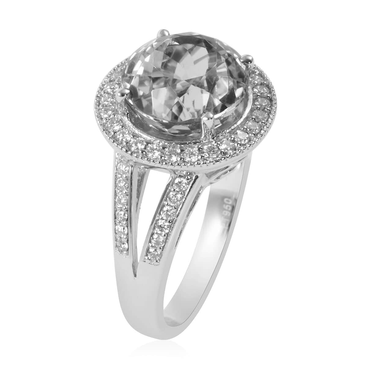Rhapsody 950 Platinum AAAA Pratroke Kunzite, Diamond Ring (Size 8.0) (8.98 Grams) 5.40 ctw image number 2
