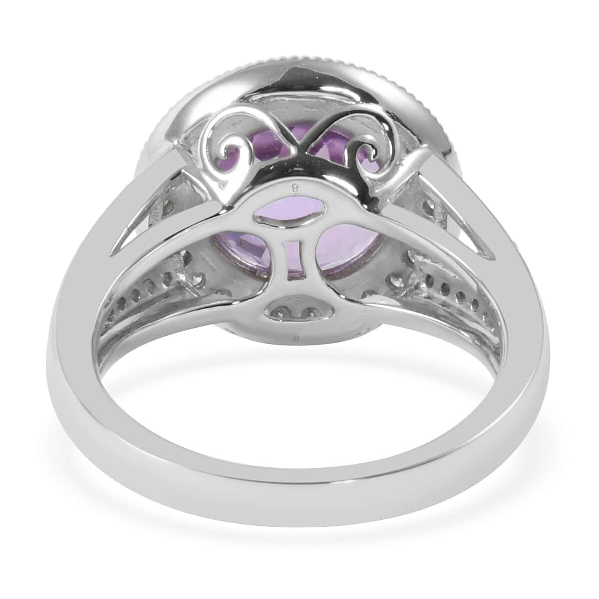 Rhapsody 950 Platinum AAAA Pratroke Kunzite, Diamond Ring (Size 8.0) (8.98 Grams) 5.40 ctw image number 3
