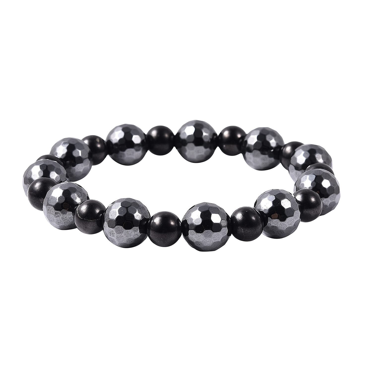 Shungite and Magnetic Hematite Stretch Bracelet 253.00 ctw