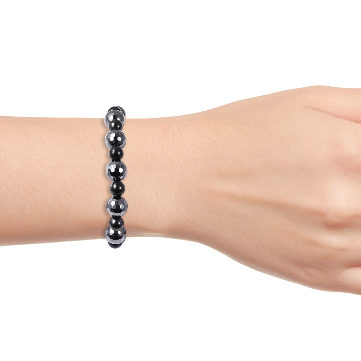 Shungite and Magnetic Hematite Stretch Bracelet 253.00 ctw image number 1