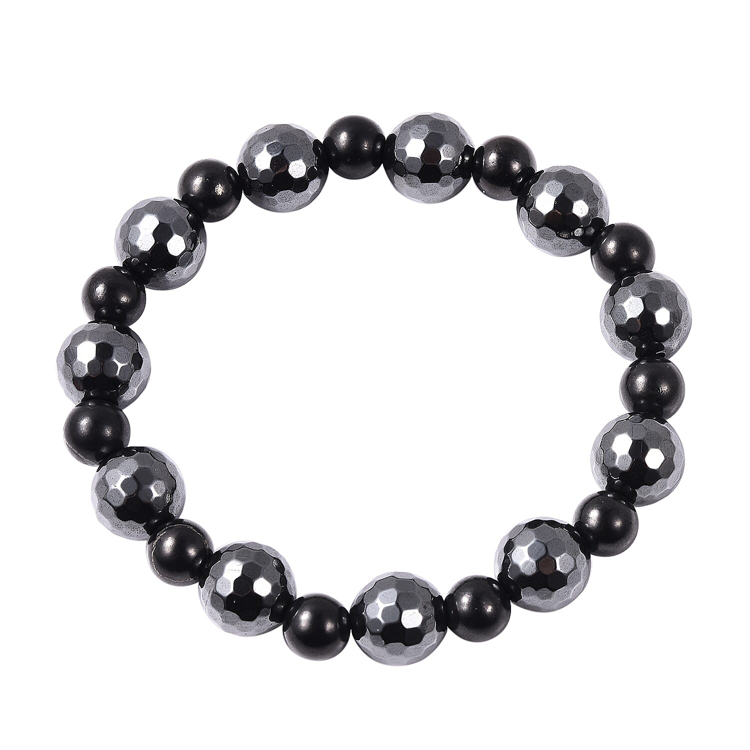 Shungite and Magnetic Hematite Stretch Bracelet 253.00 ctw