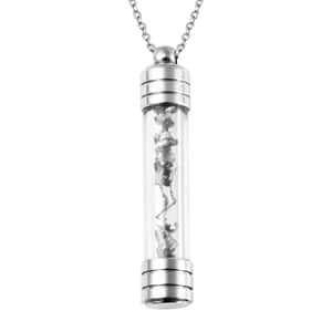 Marvelous Meteorite Pendant Necklace in Stainless Steel, Glass  Vile Pendant For Women (20 Inches)