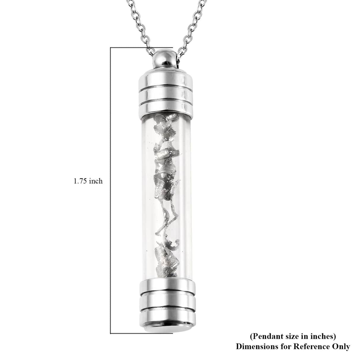Marvelous Meteorite Pendant Necklace in Stainless Steel, Glass  Vile Pendant For Women (20 Inches) image number 4