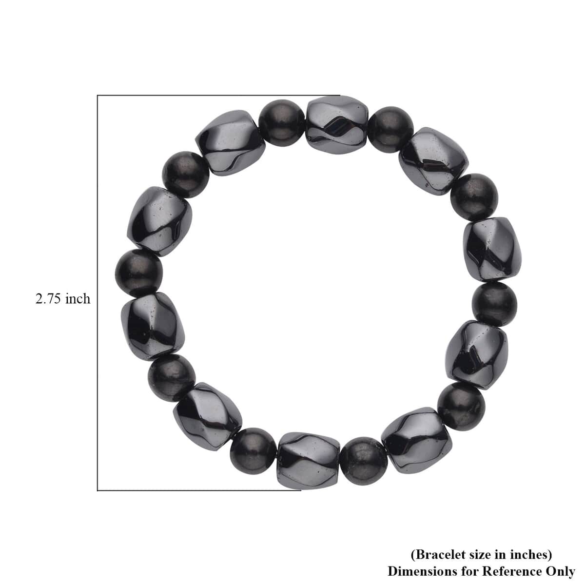 Shungite and Magnetic Hematite Beaded Stretch Bracelet 50.10 ctw image number 4