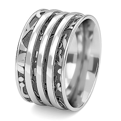 Sterling Silver Anxiety Spinner Ring, Anxiety Ring for Women, Fidget Rings for Anxiety for Women, Stress Relieving Anxiety Ring, Promise Rings (Size 10.0) (4.55 g)