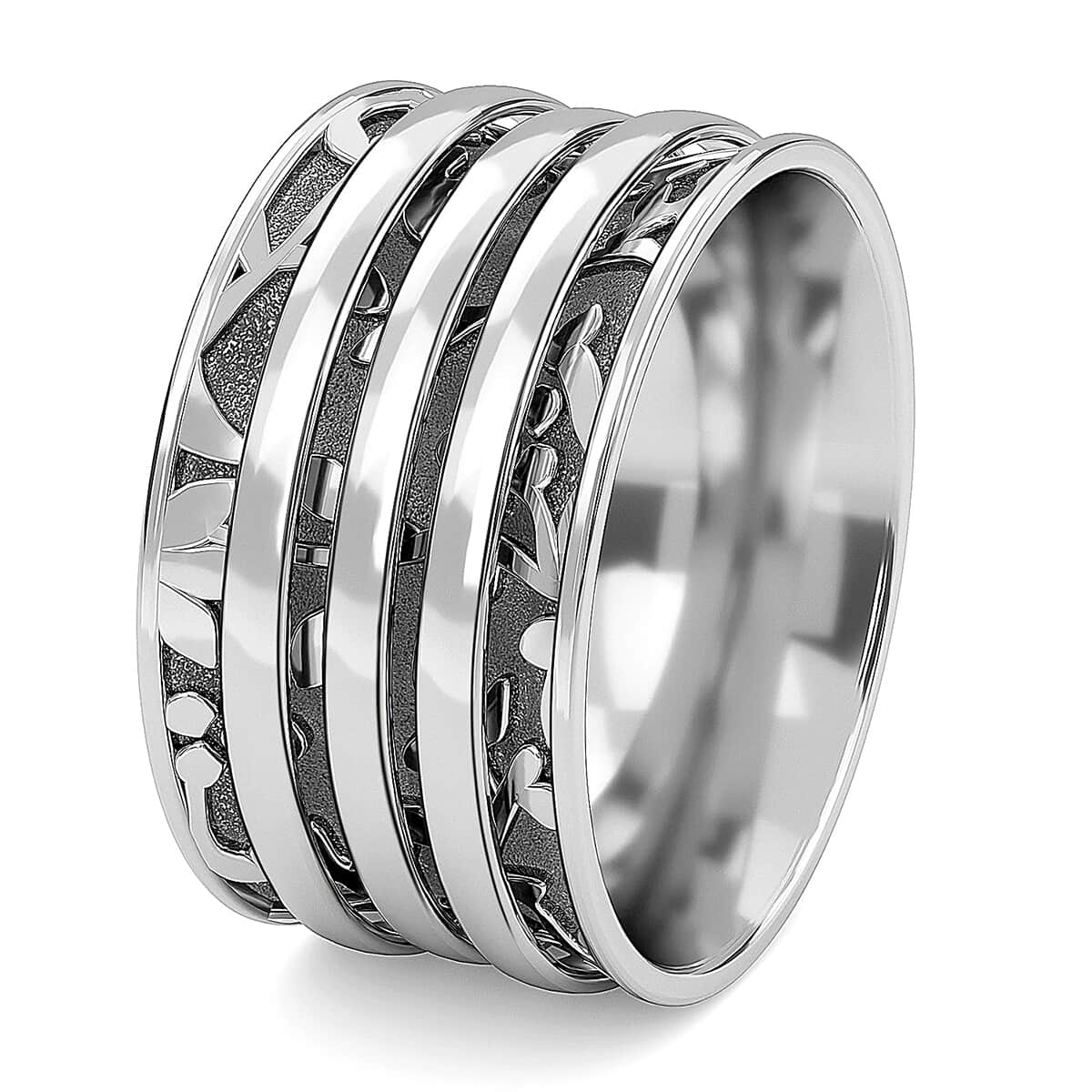 Sterling Silver Anxiety Spinner Ring, Anxiety Ring for Women, Fidget Rings for Anxiety for Women, Stress Relieving Anxiety Ring, Promise Rings (Size 10.0) (4.55 g) image number 6