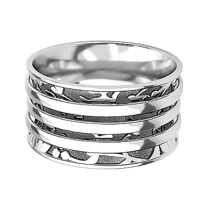 Sterling Silver Anxiety Spinner Ring, Anxiety Ring for Women, Fidget Rings for Anxiety for Women, Stress Relieving Anxiety Ring, Promise Rings (Size 10.0) (4.55 g)