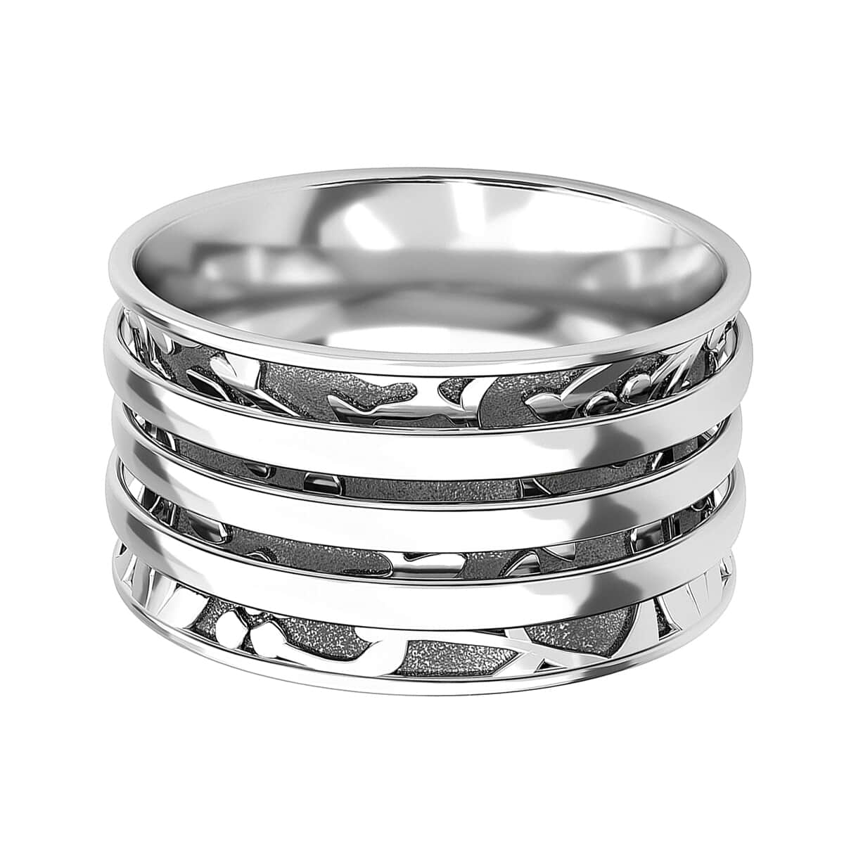 Sterling Silver Anxiety Spinner Ring, Anxiety Ring for Women, Fidget Rings for Anxiety for Women, Stress Relieving Anxiety Ring, Promise Rings (Size 10.0) (4.55 g) image number 7