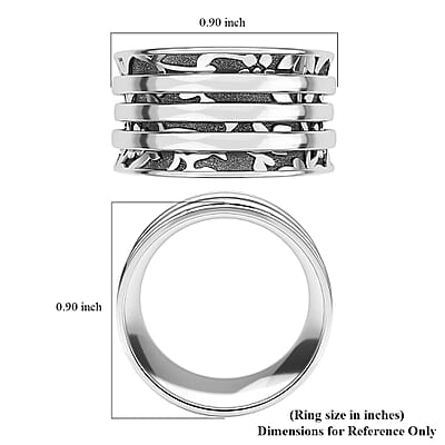 Sterling Silver Anxiety Spinner Ring, Anxiety Ring for Women, Fidget Rings for Anxiety for Women, Stress Relieving Anxiety Ring, Promise Rings (Size 10.0) (4.55 g)