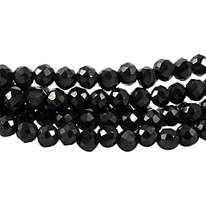 Thai Black Spinel 35.00 ctw Multi Strand Beaded Bracelet in Sterling Silver (7.25 In)