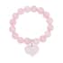 Galilea Rose Quartz Beaded Stretch Bracelet with Heart Charm 183.00 ctw image number 0