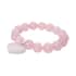 Galilea Rose Quartz Beaded Stretch Bracelet with Heart Charm 183.00 ctw image number 2