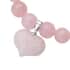 Galilea Rose Quartz Beaded Stretch Bracelet with Heart Charm 183.00 ctw image number 3