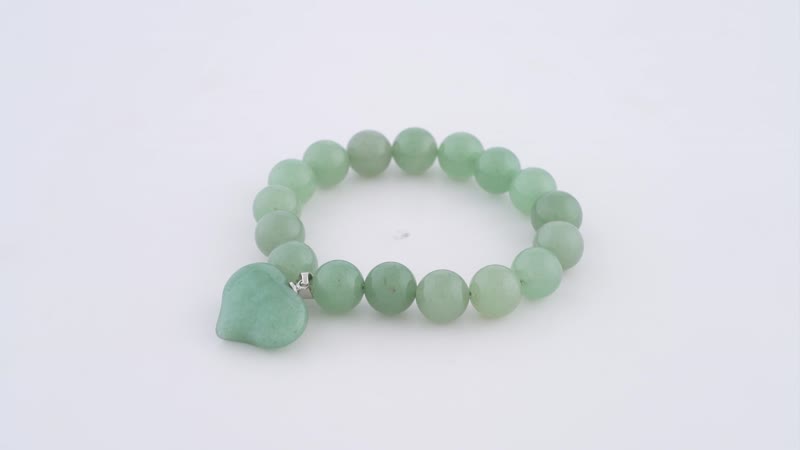 Galilea Rose Quartz Beaded Stretch Bracelet with Heart Charm 183.00 ctw