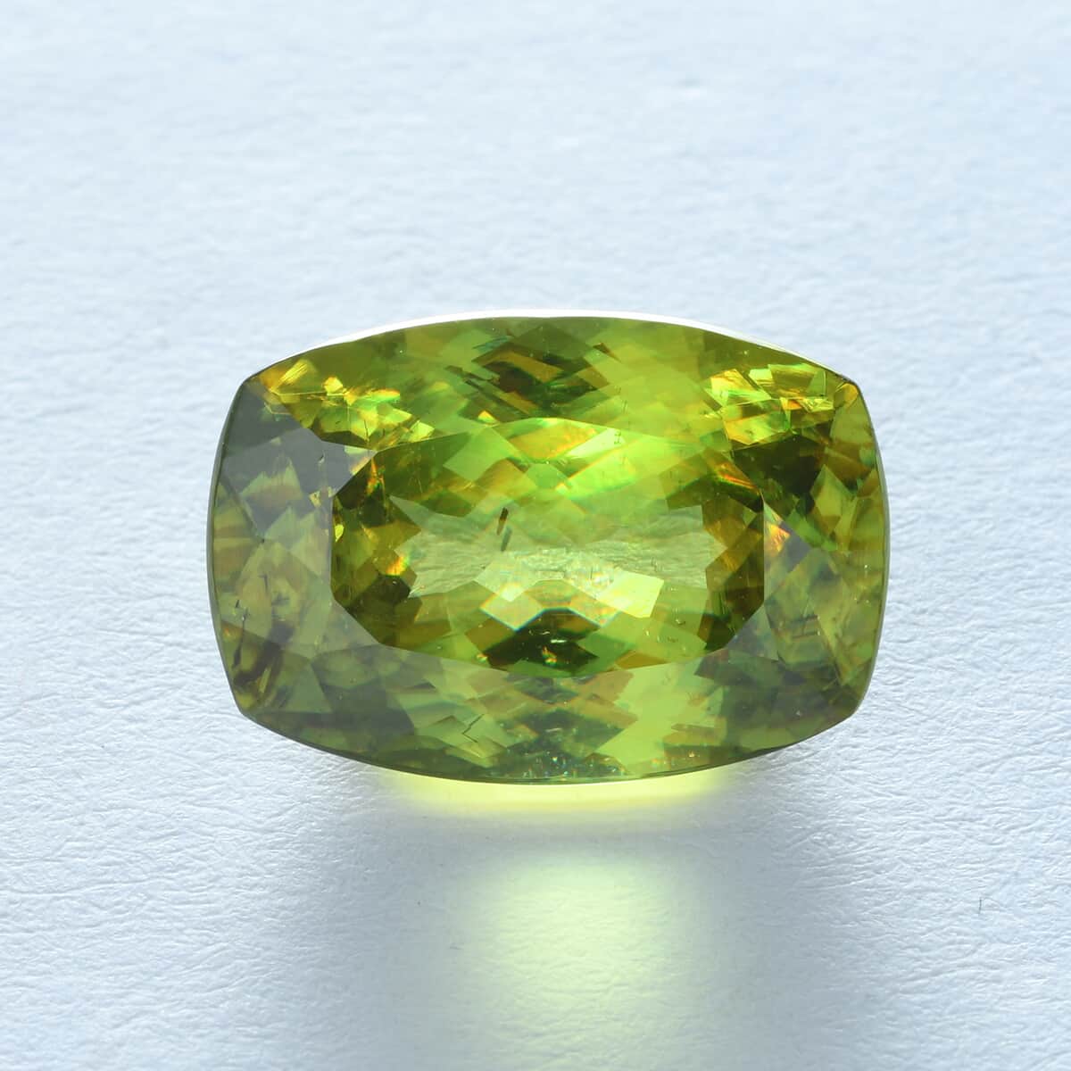 Certified AAAA Sphene Faceted (Cush 14.06x9.78 mm) 7.31 ctw , Loose Gem , Loose Gemstones , Loose Stones , Jewelry Stones image number 1