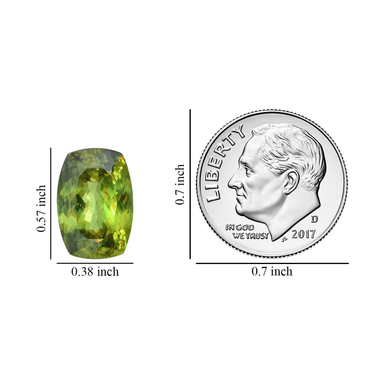 Certified AAAA Sphene Faceted (Cush 14.06x9.78 mm) 7.31 ctw , Loose Gem , Loose Gemstones , Loose Stones , Jewelry Stones image number 2