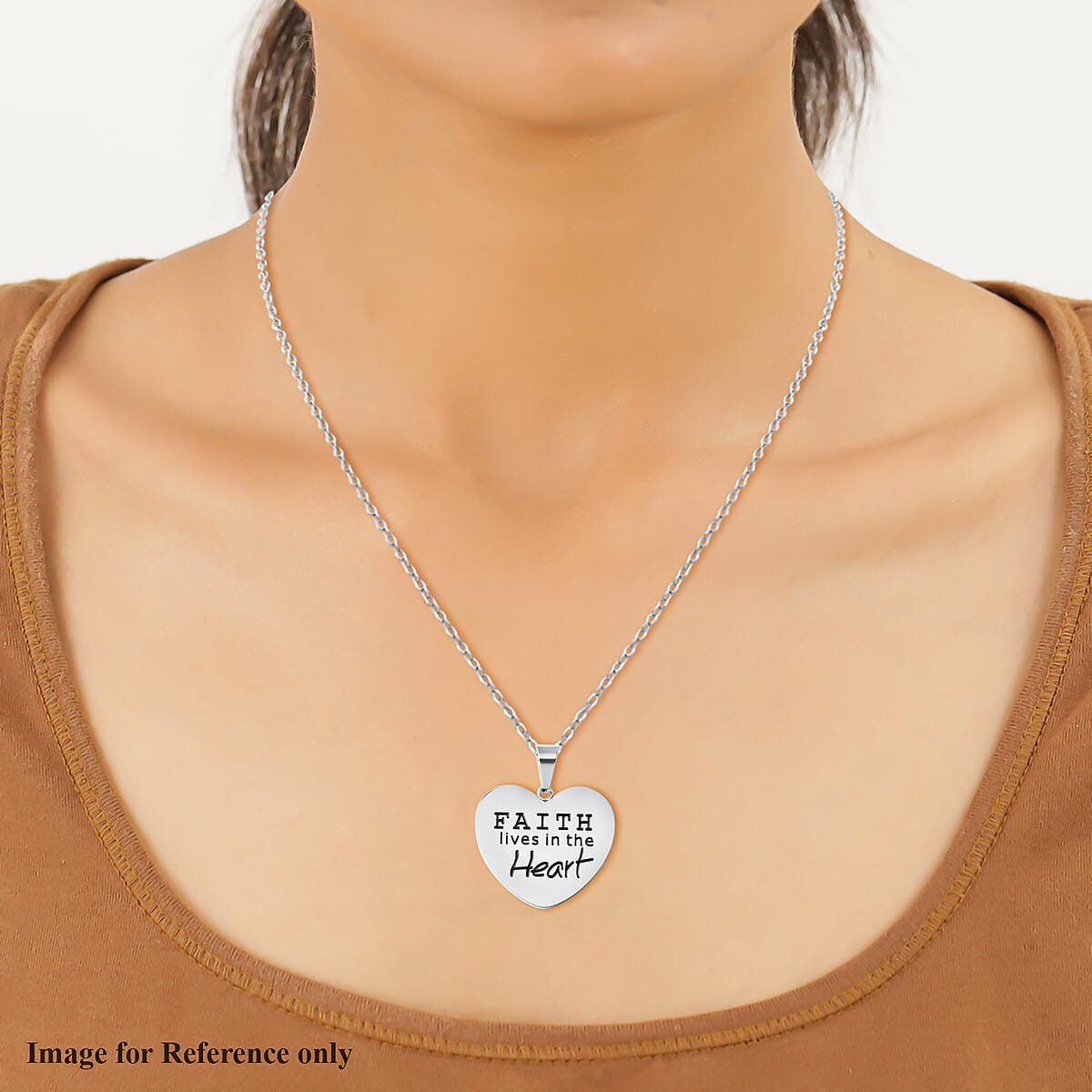 Heart Pendant Necklace 20 Inch in Black Oxidized Stainless Steel image number 2