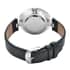 Strada Austrian Crystal Japanese Movement Watch in Silvertone with Black Vegan Leather Strap image number 5