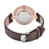Strada Austrian Crystal Japanese Movement Watch in Rosetone with Brown Vegan Leather Strap image number 5