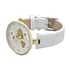 Strada Austrian Crystal Japanese Movement Watch in Goldtone with White Vegan Leather Strap image number 4
