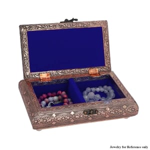 Handcrafted Elephant Embossed Bronze Aluminum Jewelry Box