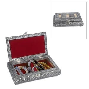 Handcrafted Dreamcatcher Embossed Silver Aluminum Jewelry Box