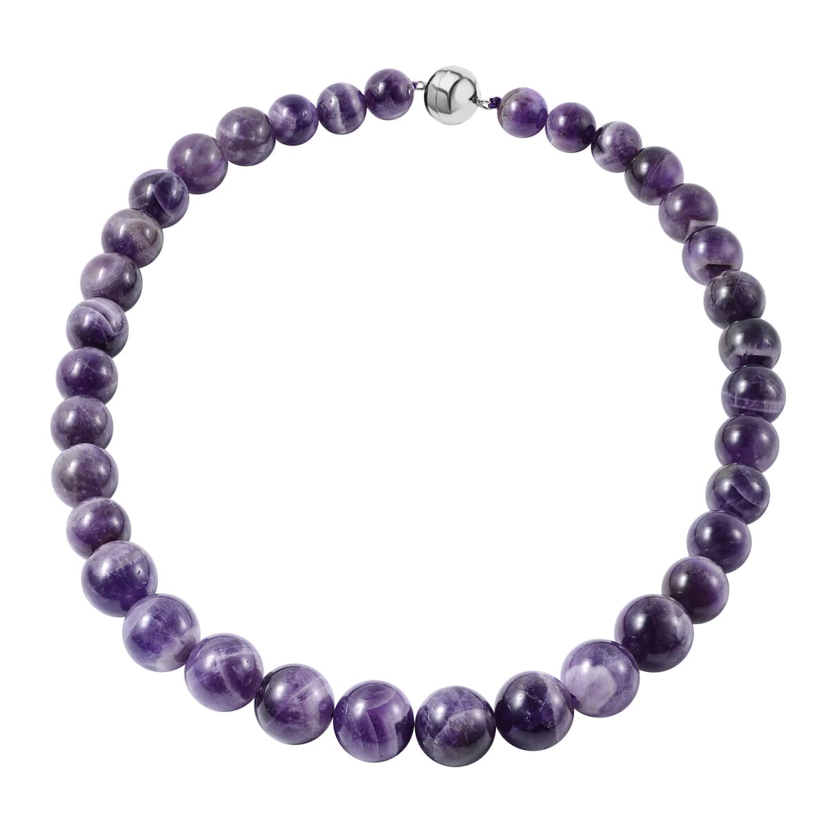 Brazilian Bi-Color Amethyst Beads Necklace 20 Inches in Sterling Silver with Magnetic Lock 550.00 ctw image number 0