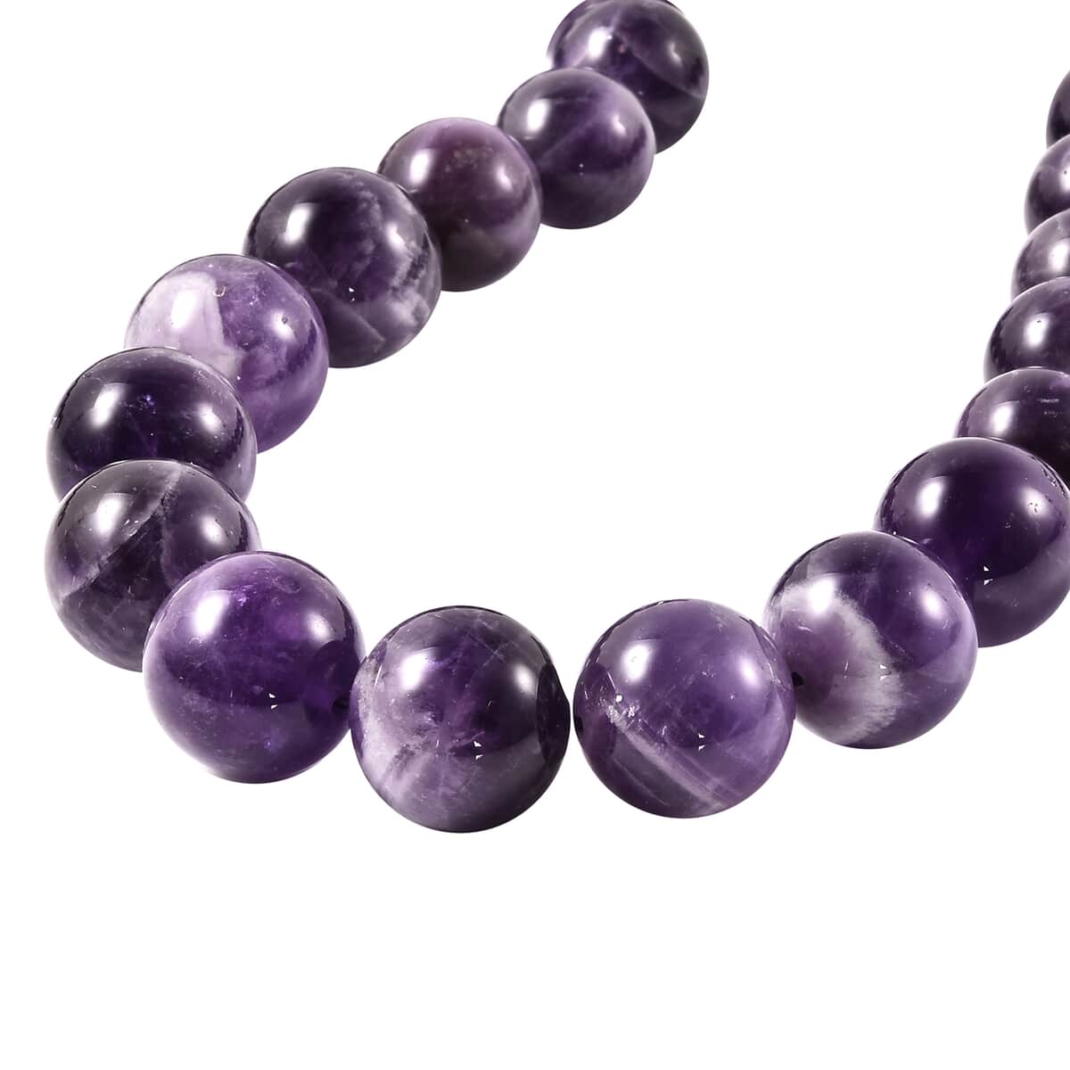 Brazilian Bi-Color Amethyst Beads Necklace 20 Inches in Sterling Silver with Magnetic Lock 550.00 ctw image number 3