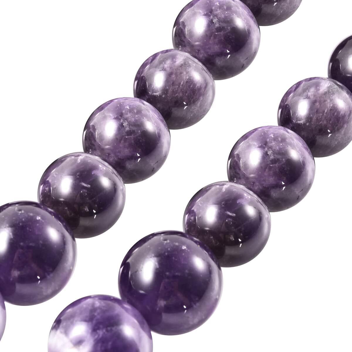 Brazilian Bi-Color Amethyst Beads Necklace 20 Inches in Sterling Silver with Magnetic Lock 550.00 ctw image number 4