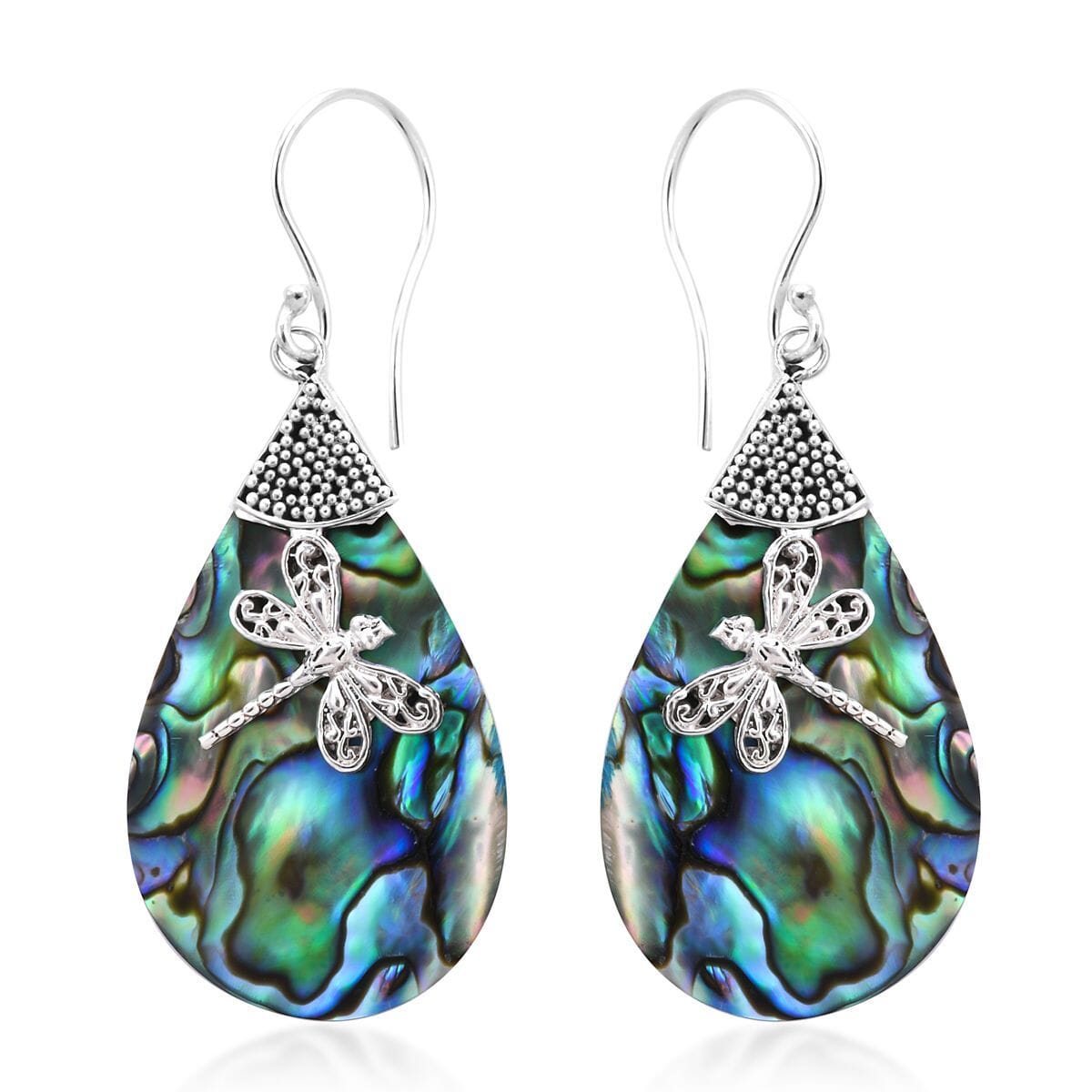 Sterling Silver Shell Dragonfly Earrings Sterling Silver Shell Dragonfly Earrings