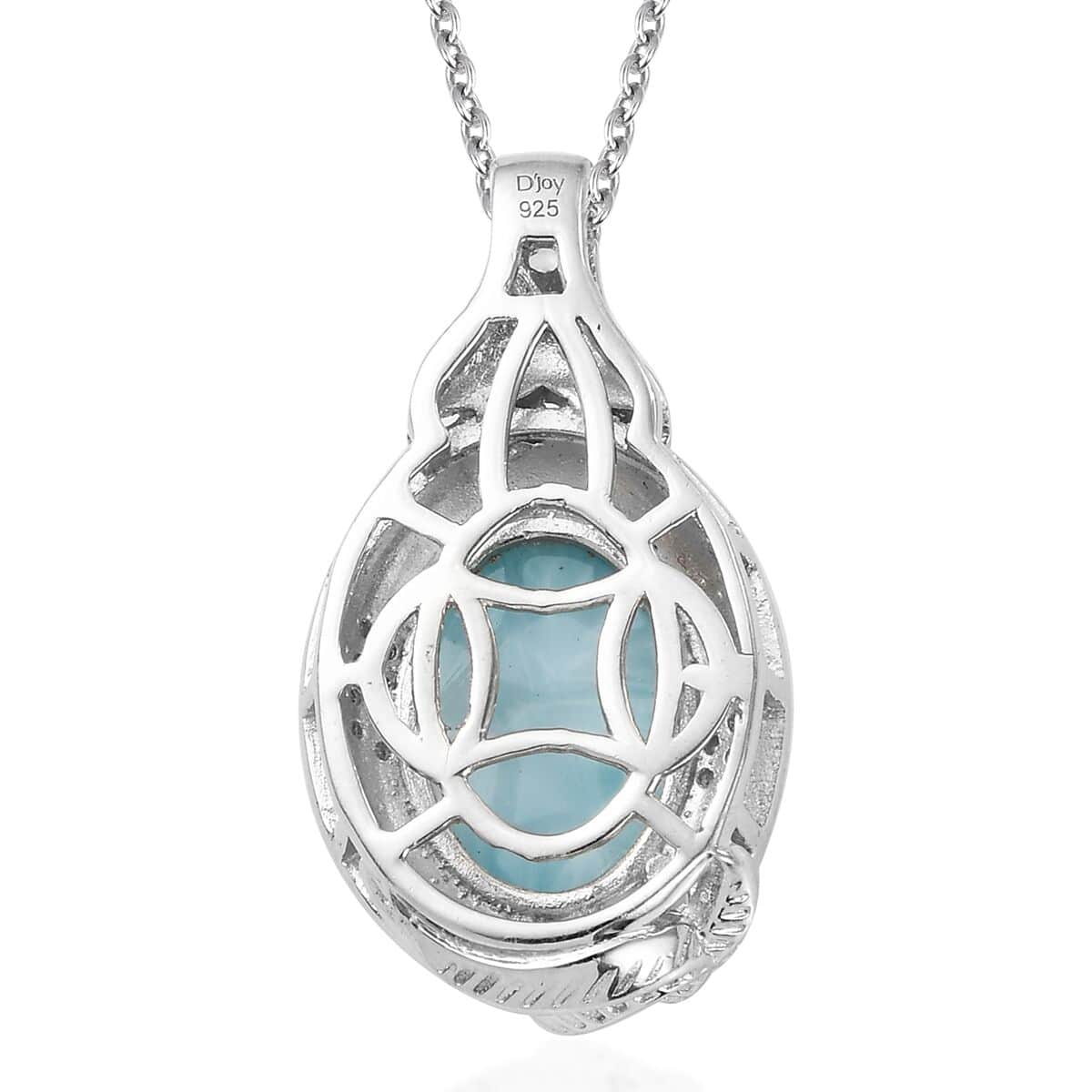Larimar and Multi Gemstone Pendant Necklace 20 Inches in Platinum Over Sterling Silver 7.40 Grams 6.65 ctw image number 4