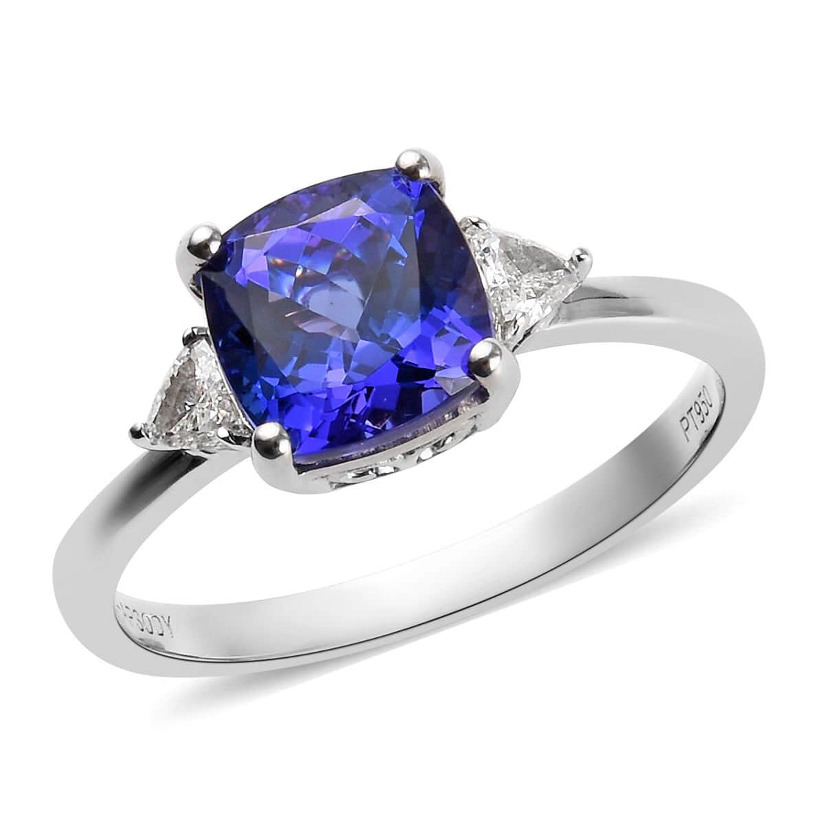 RHAPSODY 2.75 ctw AAAA Tanzanite and Diamond E-F VS1 Ring in 950 Platinum 4.30 Grams image number 0