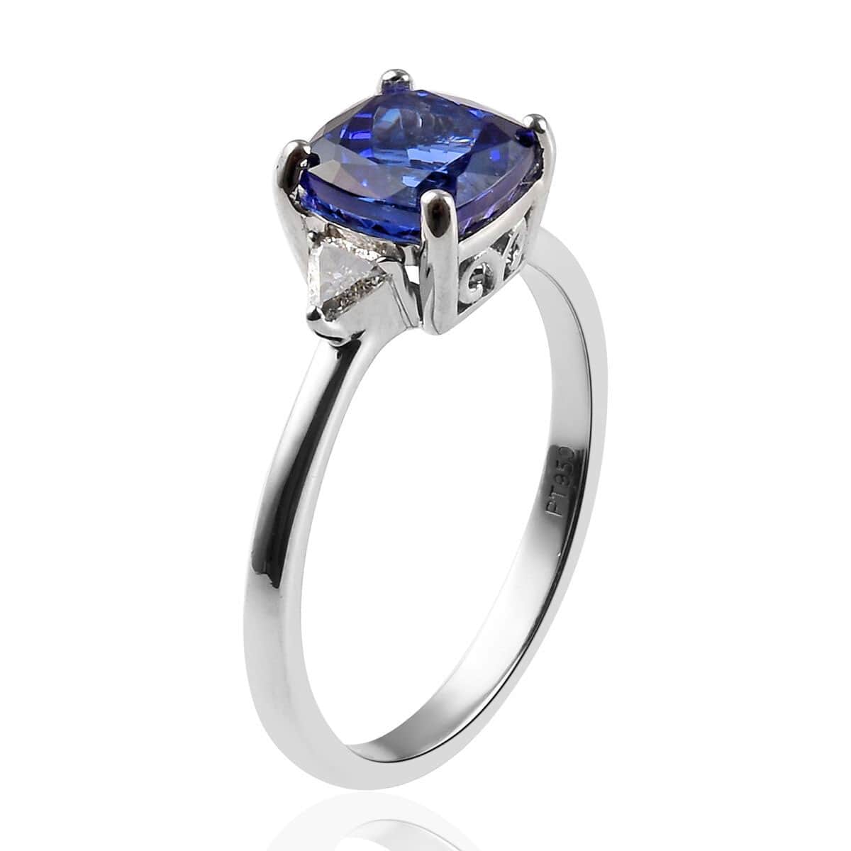 RHAPSODY 2.75 ctw AAAA Tanzanite and Diamond E-F VS1 Ring in 950 Platinum 4.30 Grams image number 3