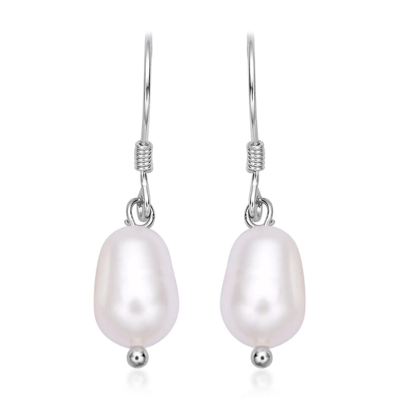 Freshwater Cultured Pearl Stretch Bracelet and Earrings in Sterling Silver