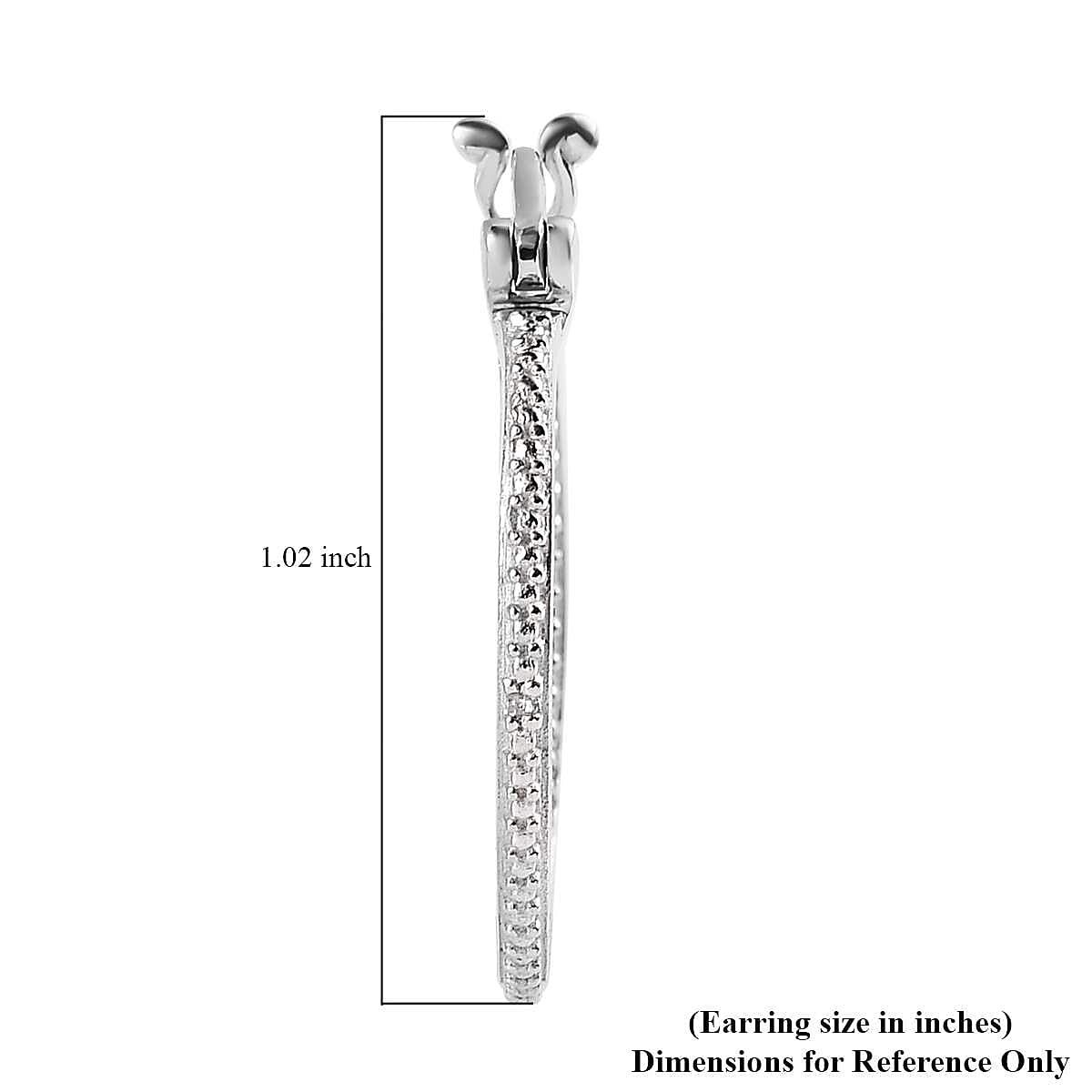 D'Joy Diamond Accent Inside Out Hoop Earrings in Rhodium and Platinum Over Sterling Silver