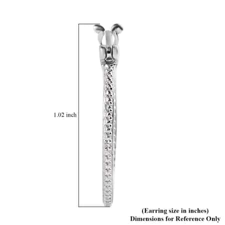 Diamond Accent Inside Out Hoop Earrings in Rhodium and Platinum Over Sterling Silver image number 6