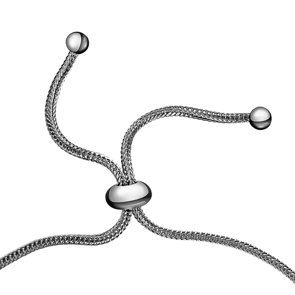 Diamond Accent Bracelet, Adjustable Bolo Bracelet, Heart Bracelet, Sterling Silver Bracelet image number 5