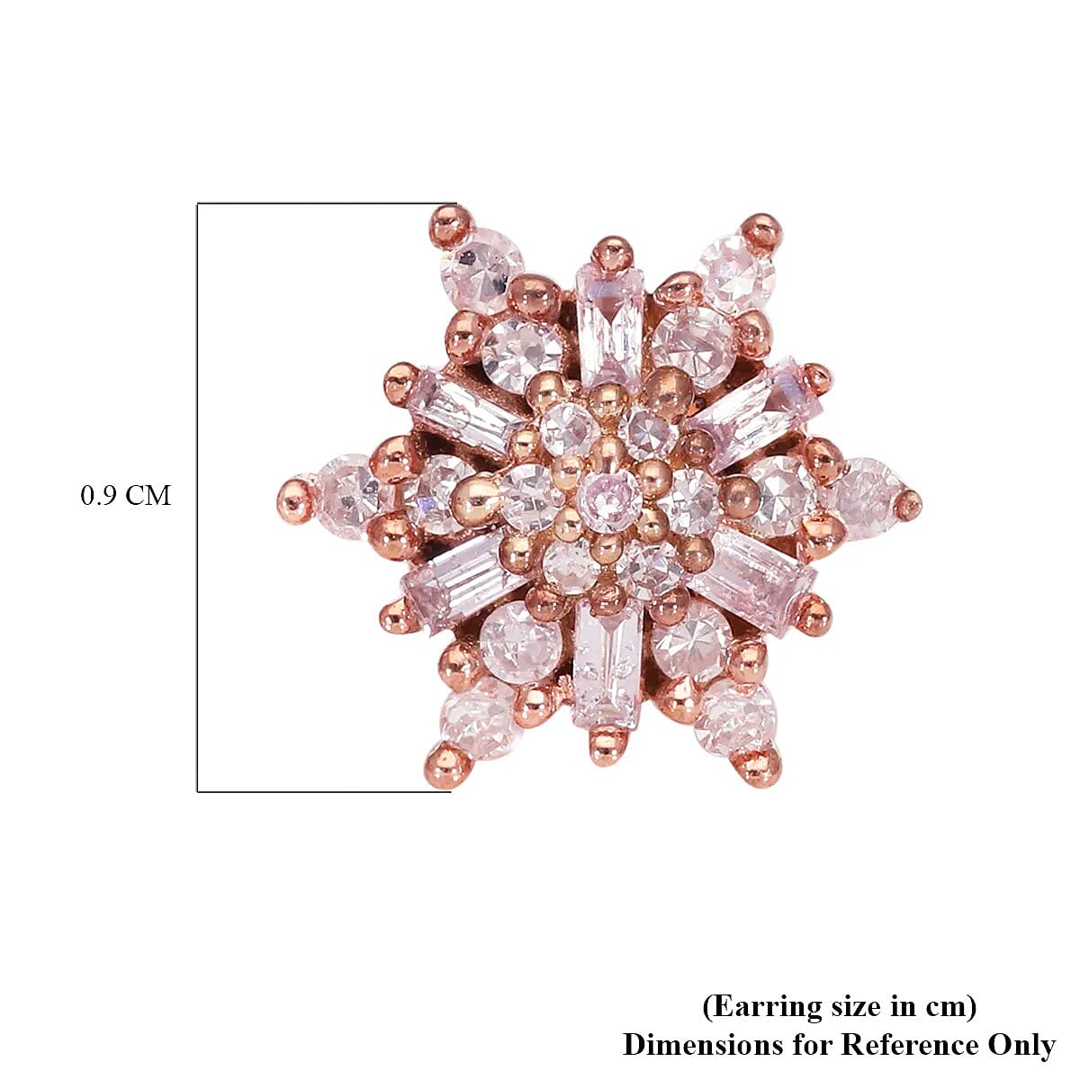 10K Rose Gold Natural Pink Diamond Stud Earrings, Diamond Cluster Studs, Gold Earrings, Wedding Gifts 0.35 ctw image number 5