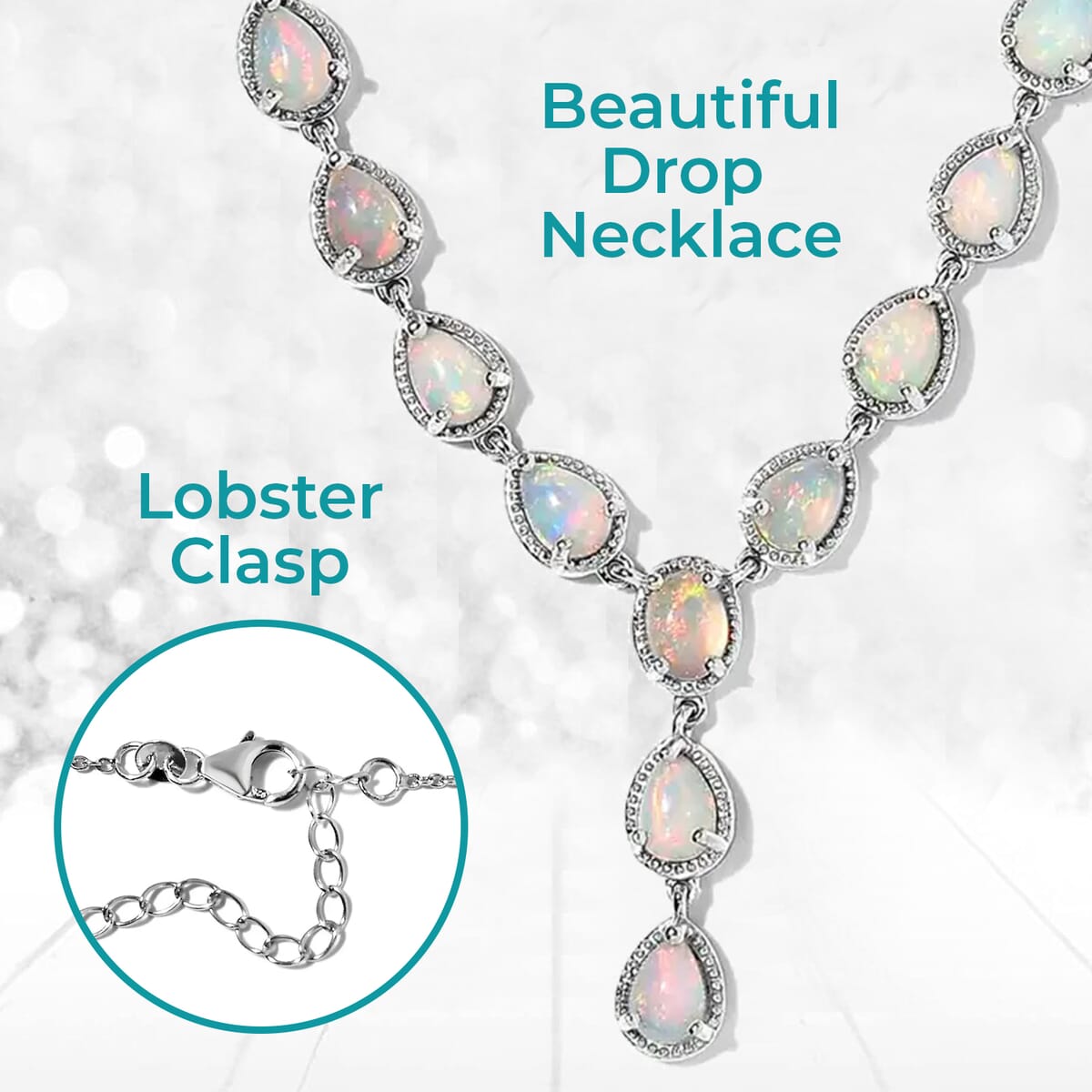 Premium Ethiopian Welo Opal Necklace 18 Inches in Platinum Over Sterling Silver 6.70 ctw, Opal Necklace,Y shape necklace image number 3