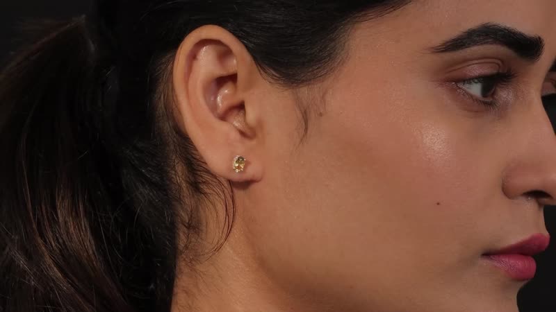 Set of 2 Mozambique Garnet and Peridot Stud Earrings in Sterling Silver 1.50 ctw