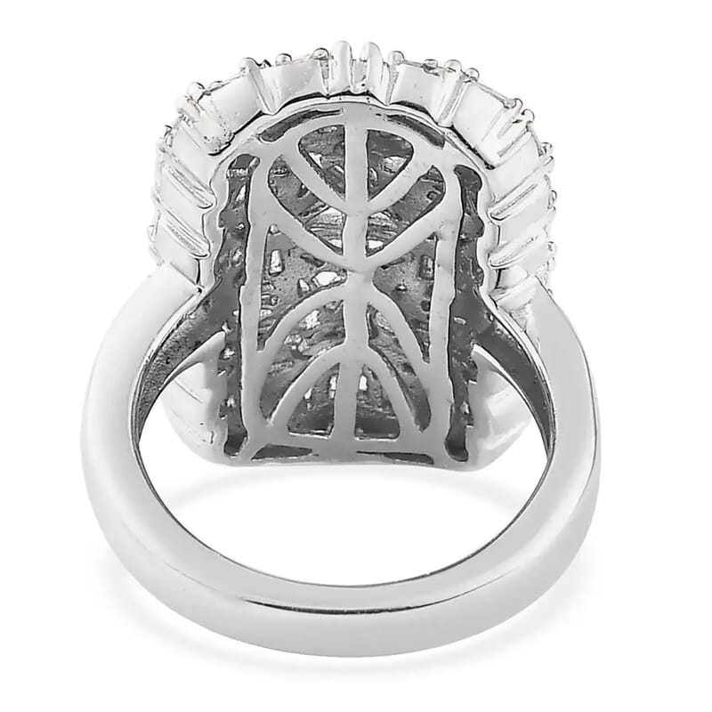 Diamond Cluster Ring in Platinum Over Sterling Silver 1.00