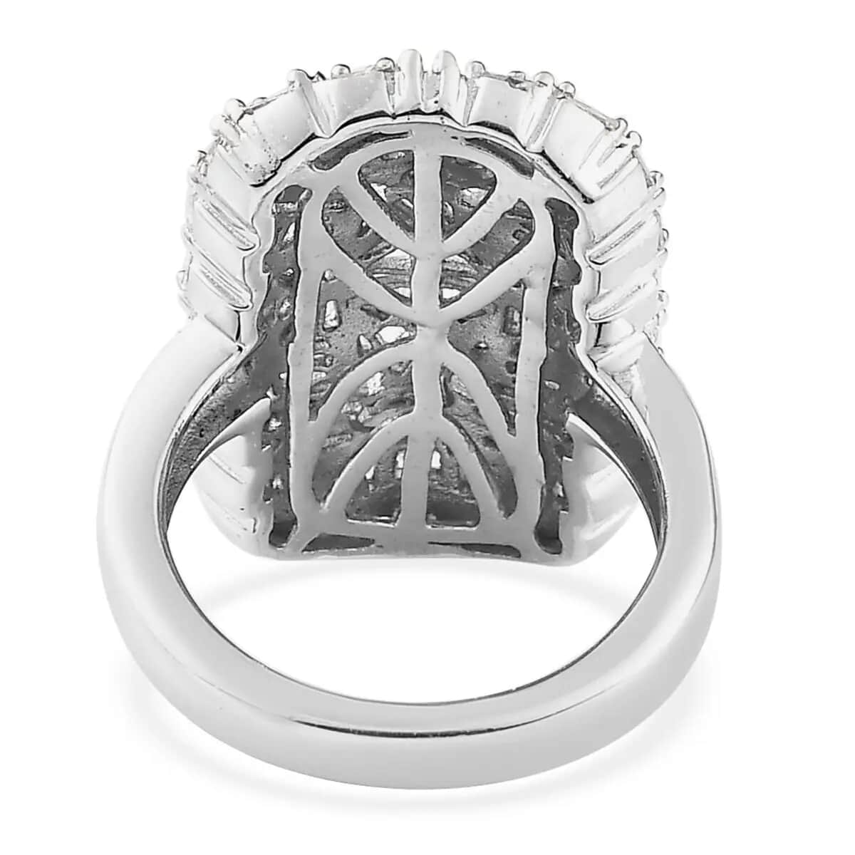 Diamond Cluster Ring in Platinum Over Sterling Silver 1.00 image number 5