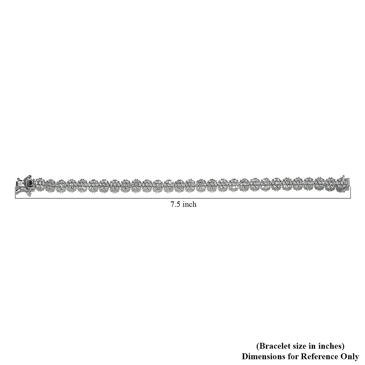 Diamond Bracelet in Platinum Over Sterling Silver, Silver Cluster Bracelet, Wedding Gifts For Her (7.25 In) 1.00 ctw