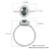 Luxoro 14K White Gold AAA Narsipatnam Alexandrite and G-H I3 Diamond Sunburst Ring (Size 7.0) 1.05 ctw image number 5