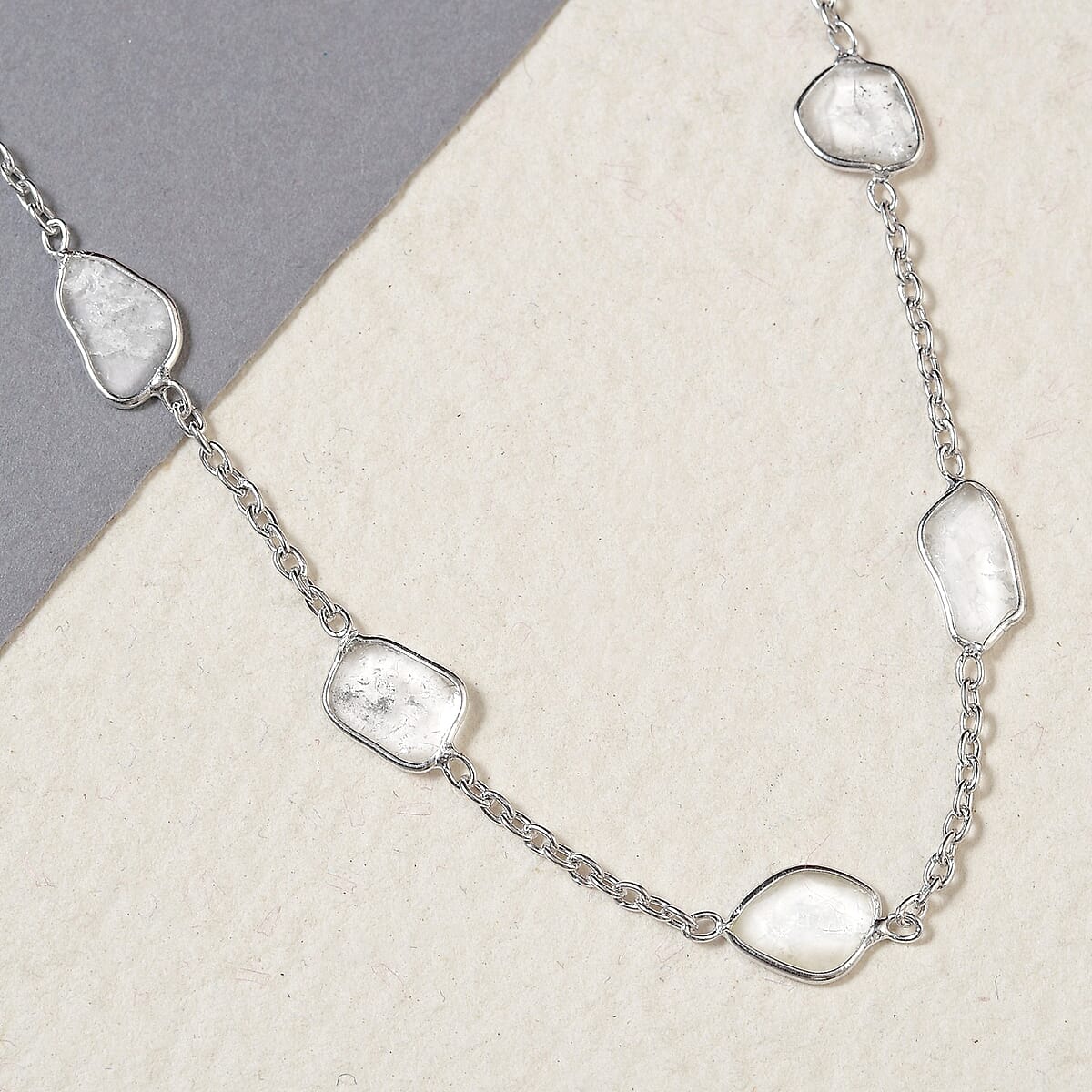Artisan Crafted Polki Diamond Necklace 18 Inches in Platinum Over Sterling Silver 3.85 ctw image number 1