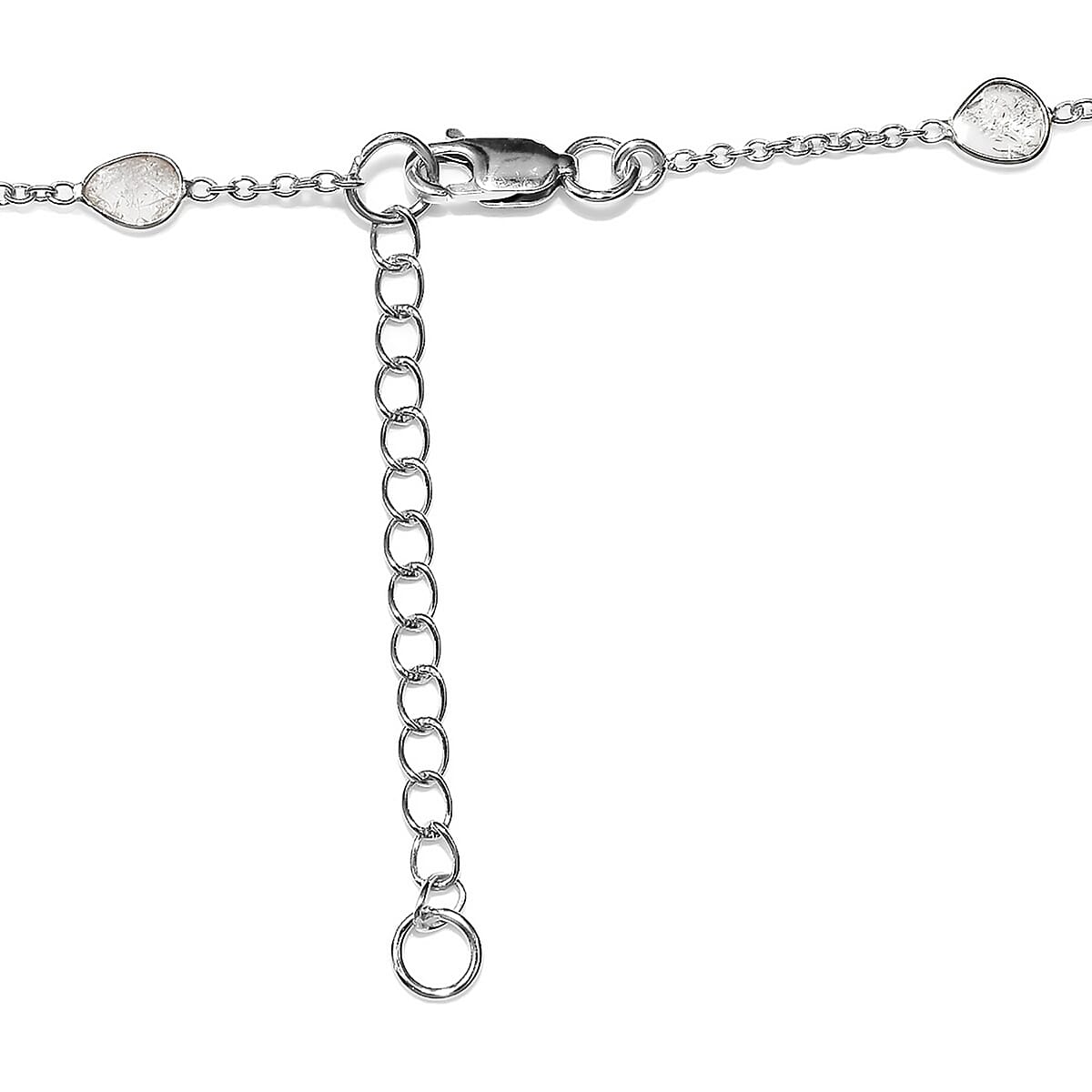 Artisan Crafted Polki Diamond Necklace 18 Inches in Platinum Over Sterling Silver 3.85 ctw image number 3