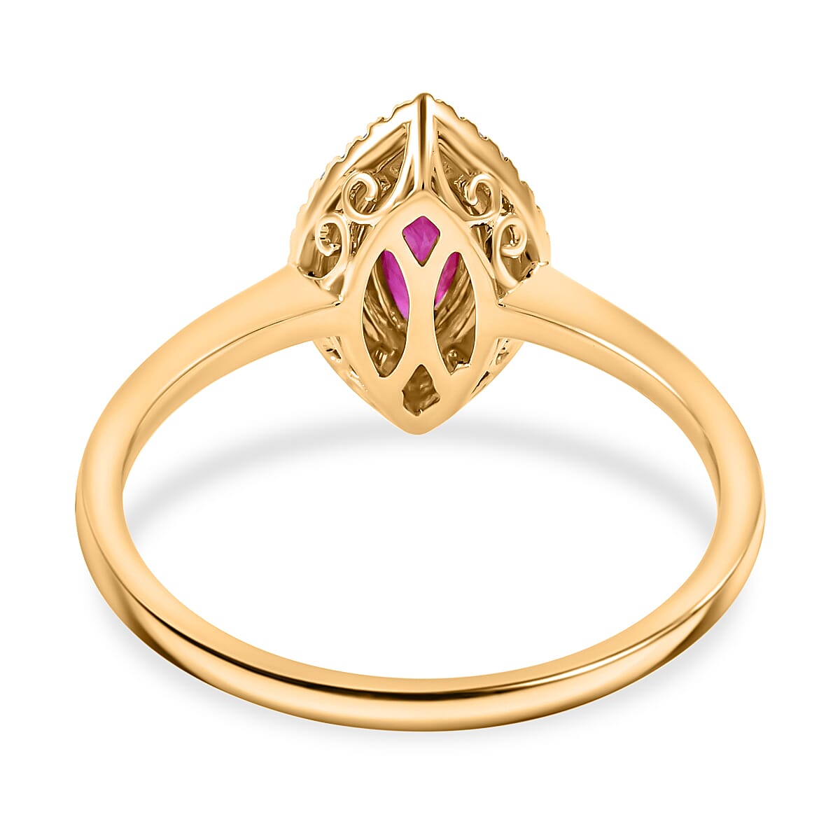 Iliana AAA Royal Thai Ruby and Diamond F SI1 1.00 ctw Ring in 18K Yellow Gold 3.65 Grams (Size 10.0)