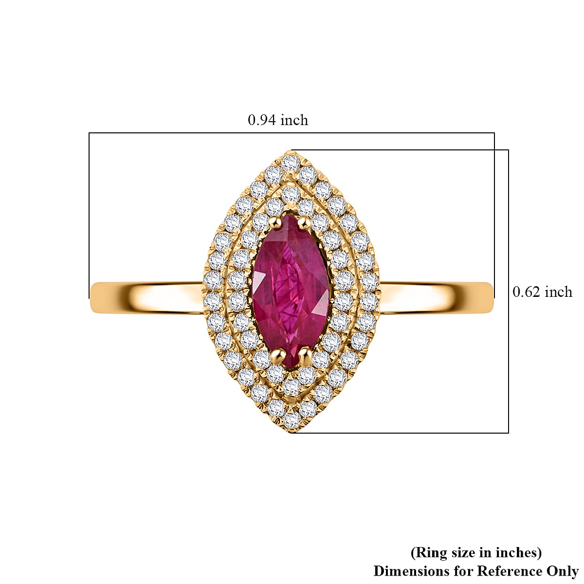 Iliana AAA Royal Thai Ruby and Diamond F SI1 1.00 ctw Ring in 18K Yellow Gold 3.65 Grams (Size 10.0)